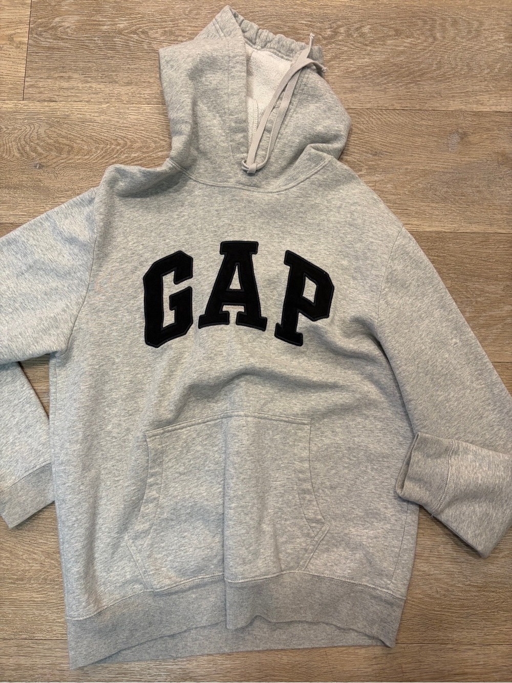 GAP Light Gray Hoodie with Black Logo